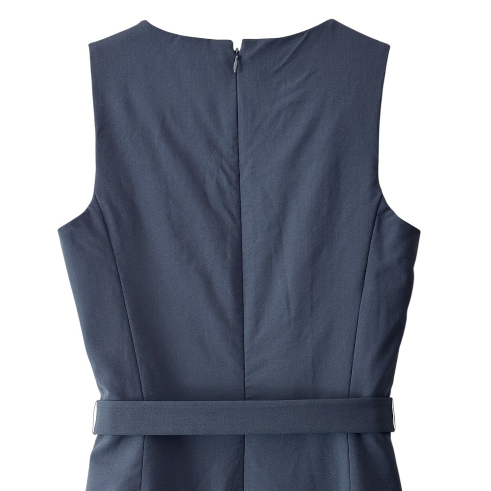Theory "Vaille B" Belted Sheath Dress - Navy Blue Size 0 - Picture 6 of 10